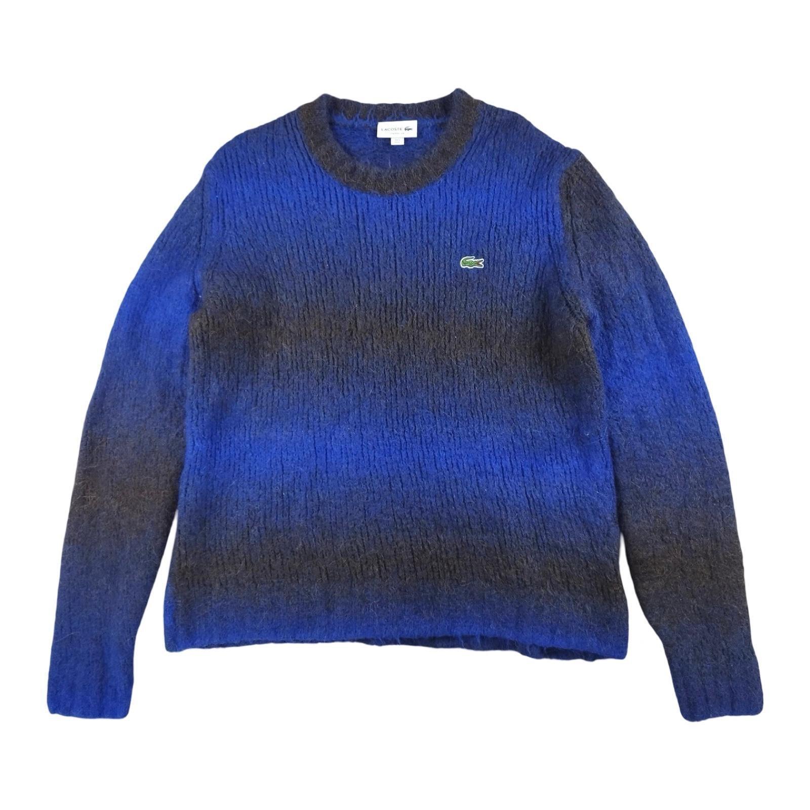 Lacoste Pull en mohair bleu et noir taille L