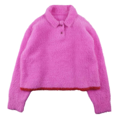 Jacquemus - Pull en mohair rose fuchsia taille XS