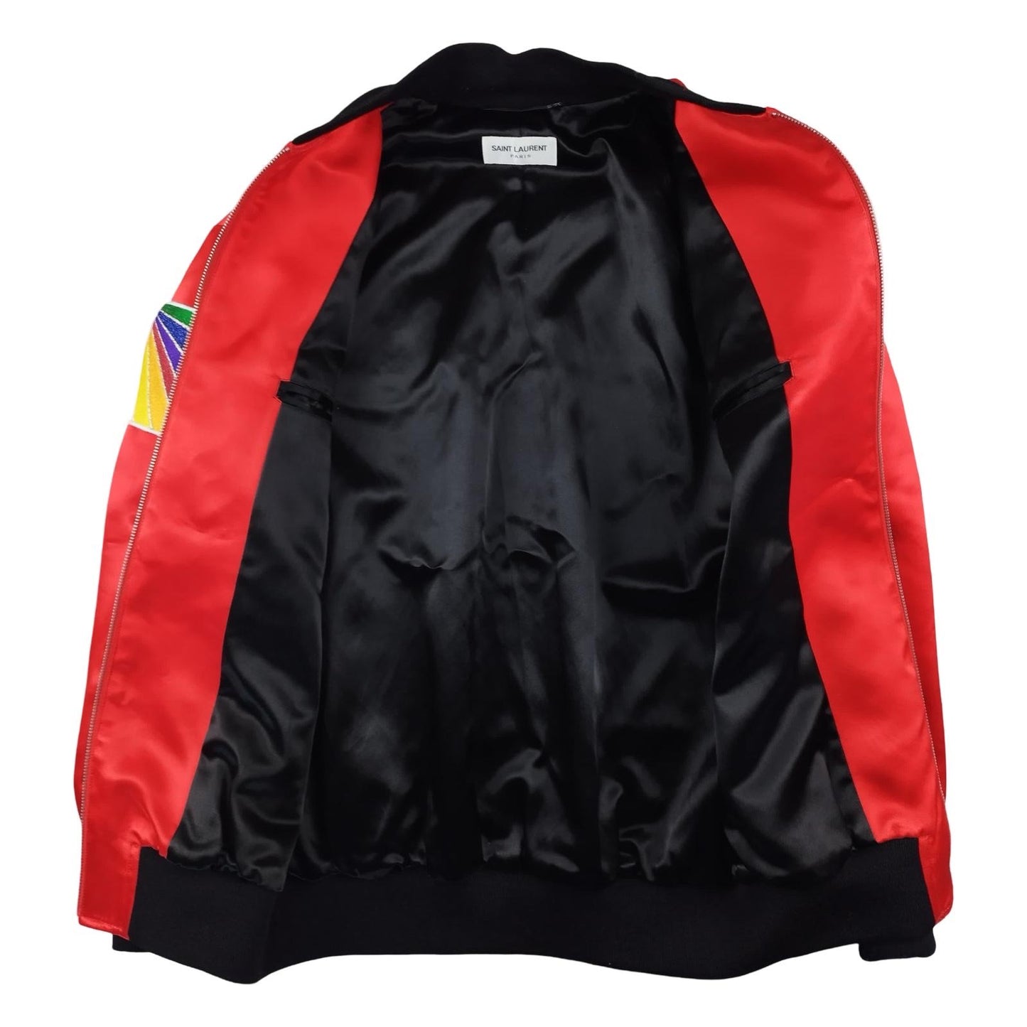 Saint Laurent - Bombers en soie rouge taille S