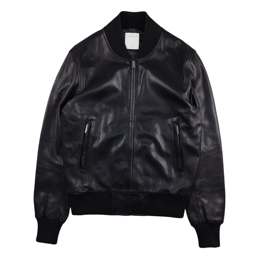 Sandro - Veste en cuir d’agneau noire taille S