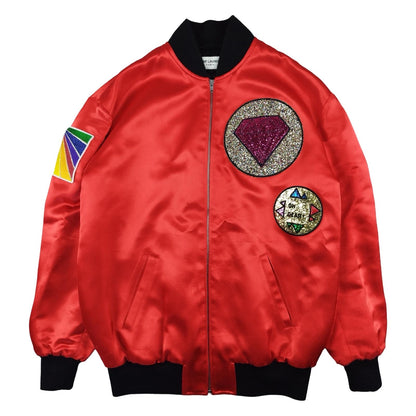 Saint Laurent - Bombers en soie rouge taille S