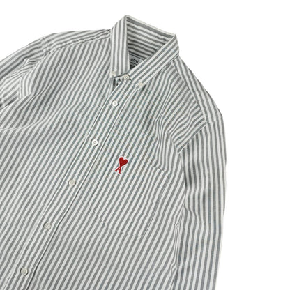 AMI - Chemise à rayures, gris et blanc, taille M