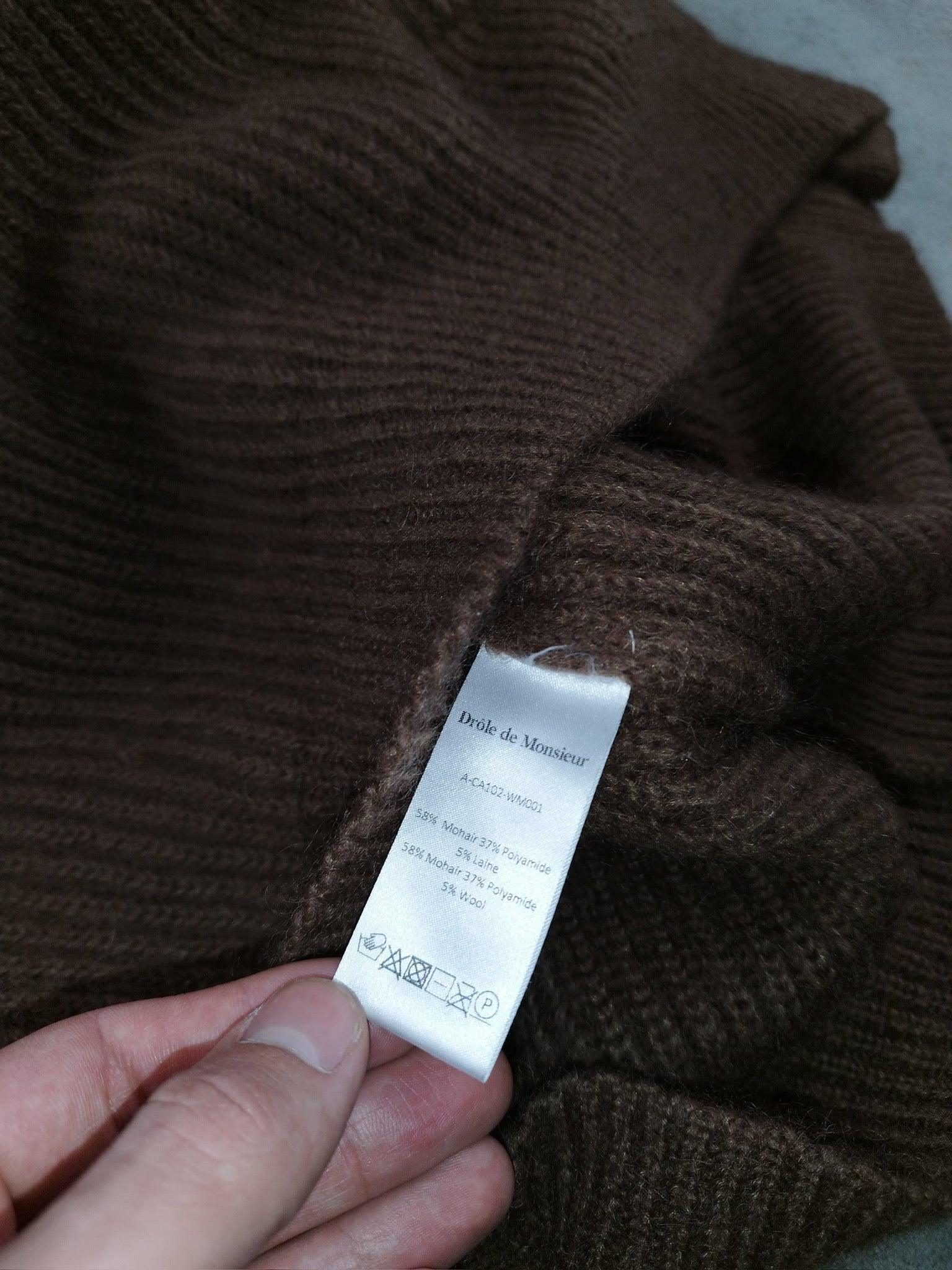 Drôle de Monsieur - Cardigan en mohair marron taille L - Le Saptuaire