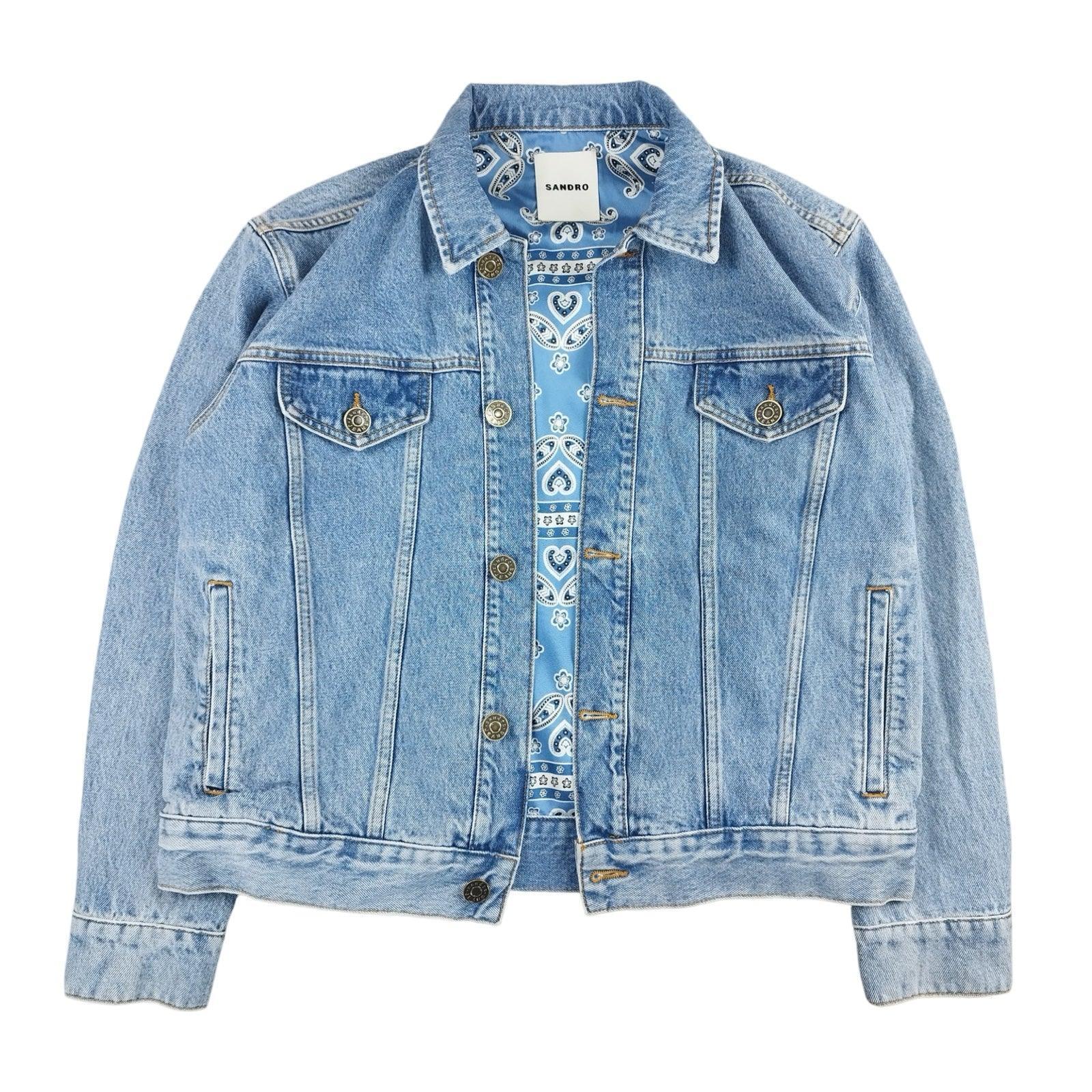 Sandro - Veste en jean bleu taille L - Le Saptuaire