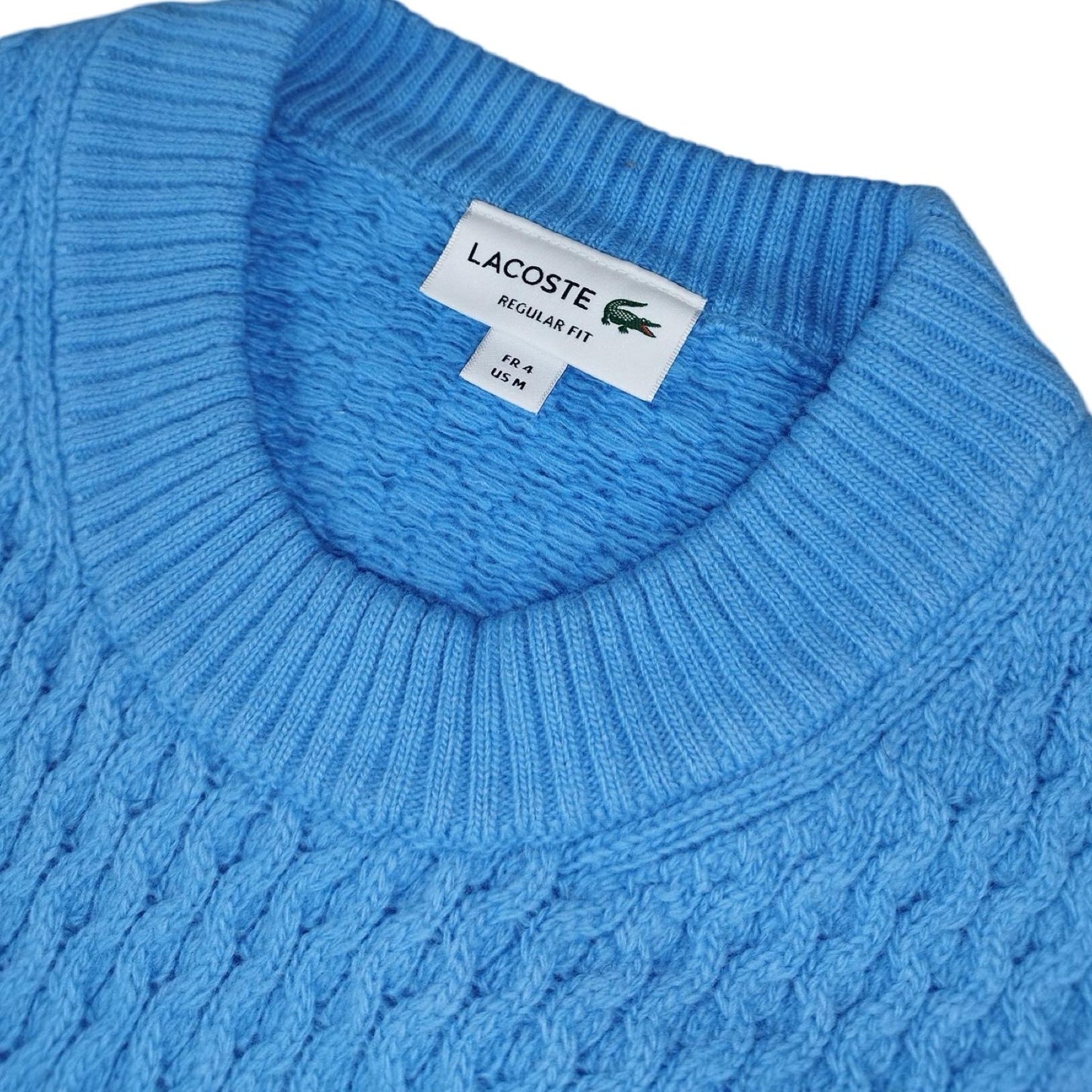 Lacoste - Pull torsadé bleu taille S