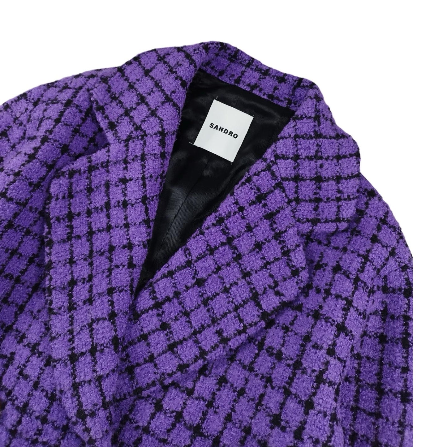 Sandro - Veste en tweed violet taille M - Le Saptuaire