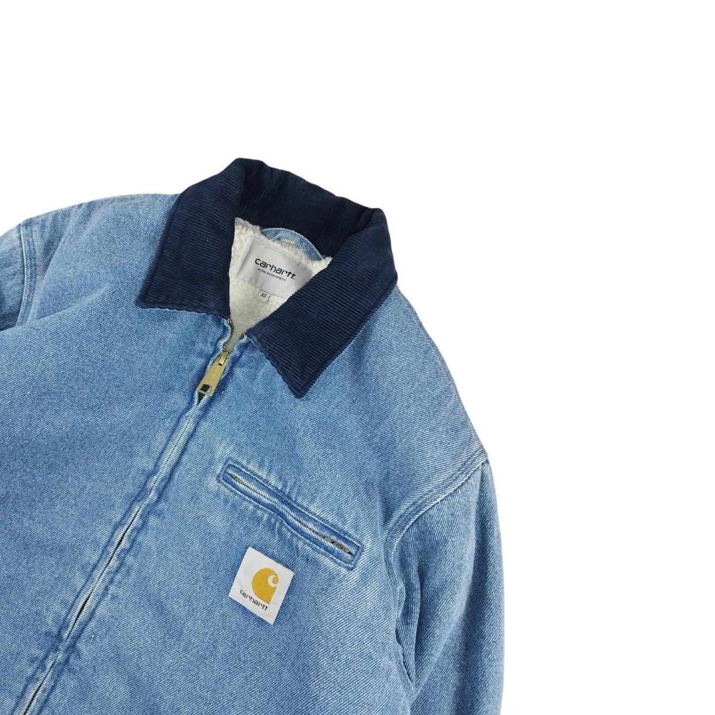 Carhartt - Veste « Détroit Jacket » en jean polaire bleu délavé taille S - Le Saptuaire