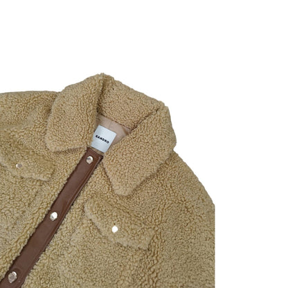 Sandro - Veste en cuir et fausse fourrure Sandro camel taille XL - Le Saptuaire