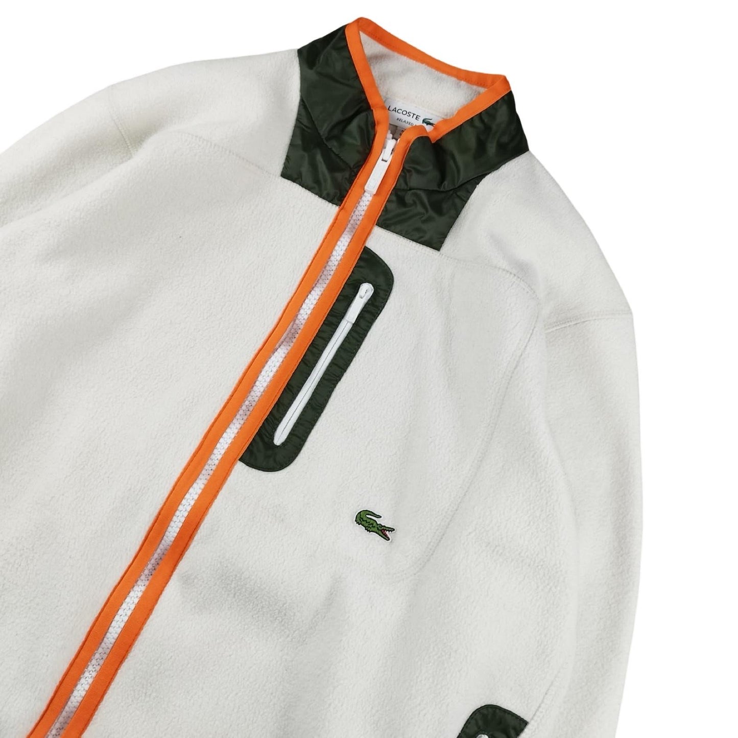 Lacoste - Chaqueta polar blanca talla M