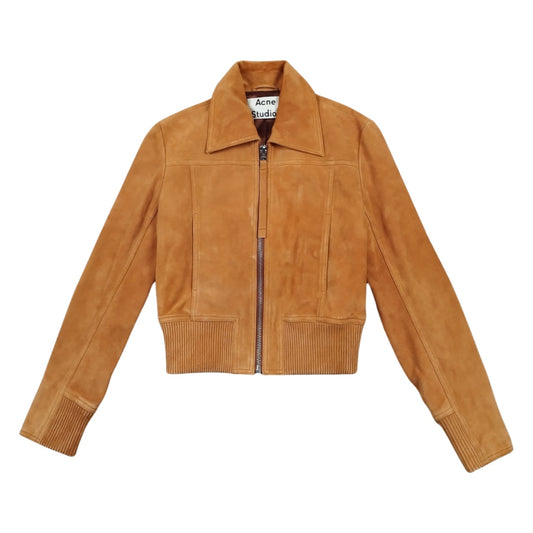 Veste en daim marron taille 36