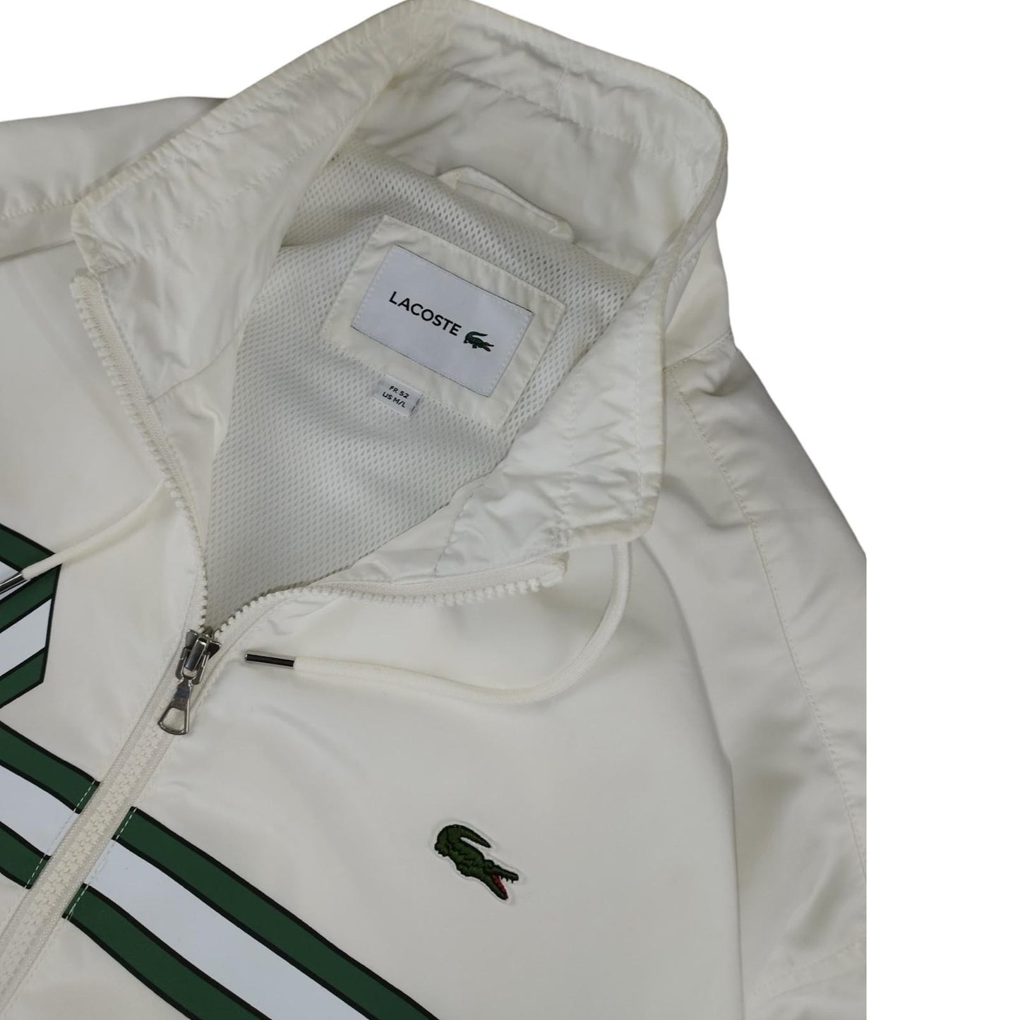 Lacoste - Veste de survêtement blanche taille L