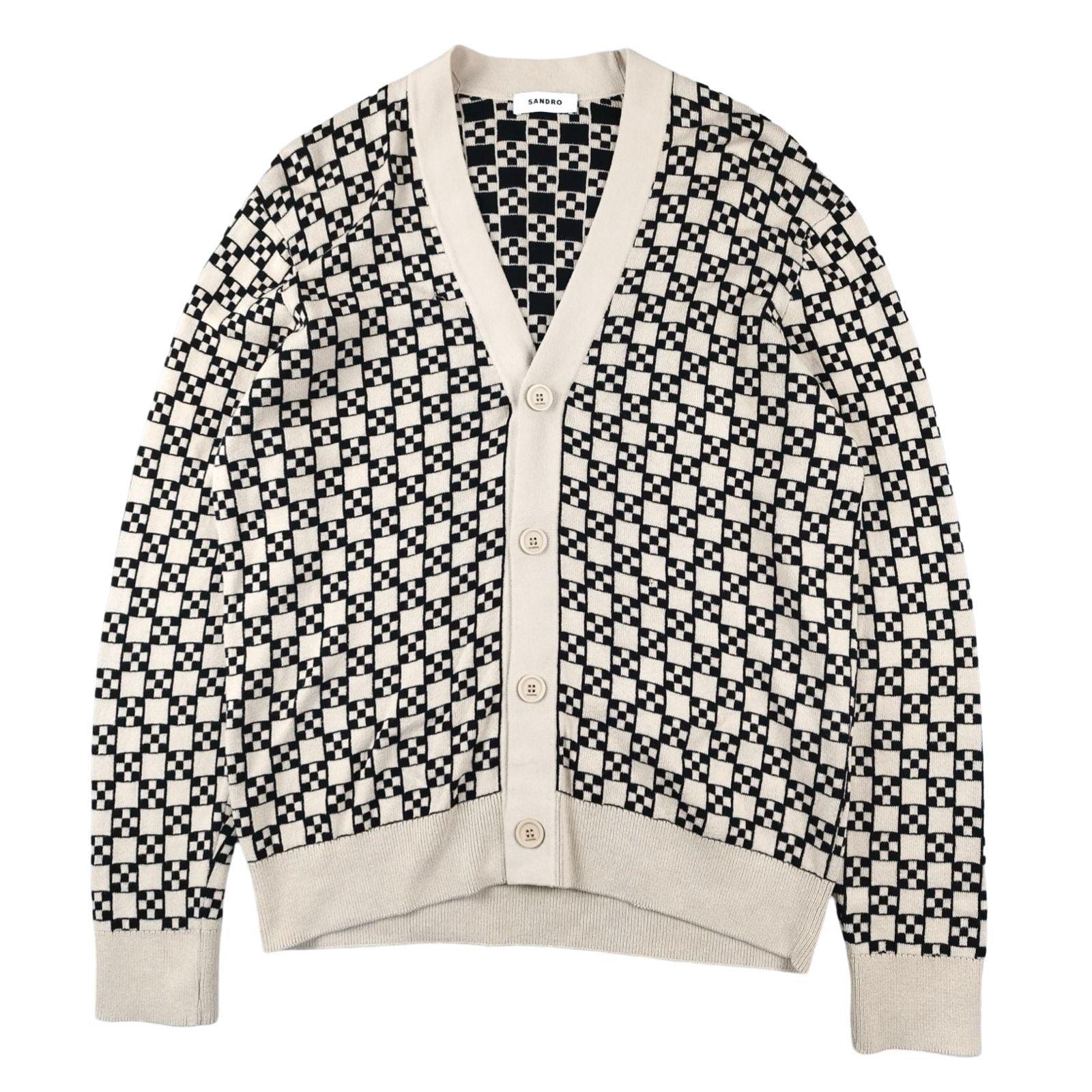 Sandro - Cardigan crème et noire taille XS - Le Saptuaire