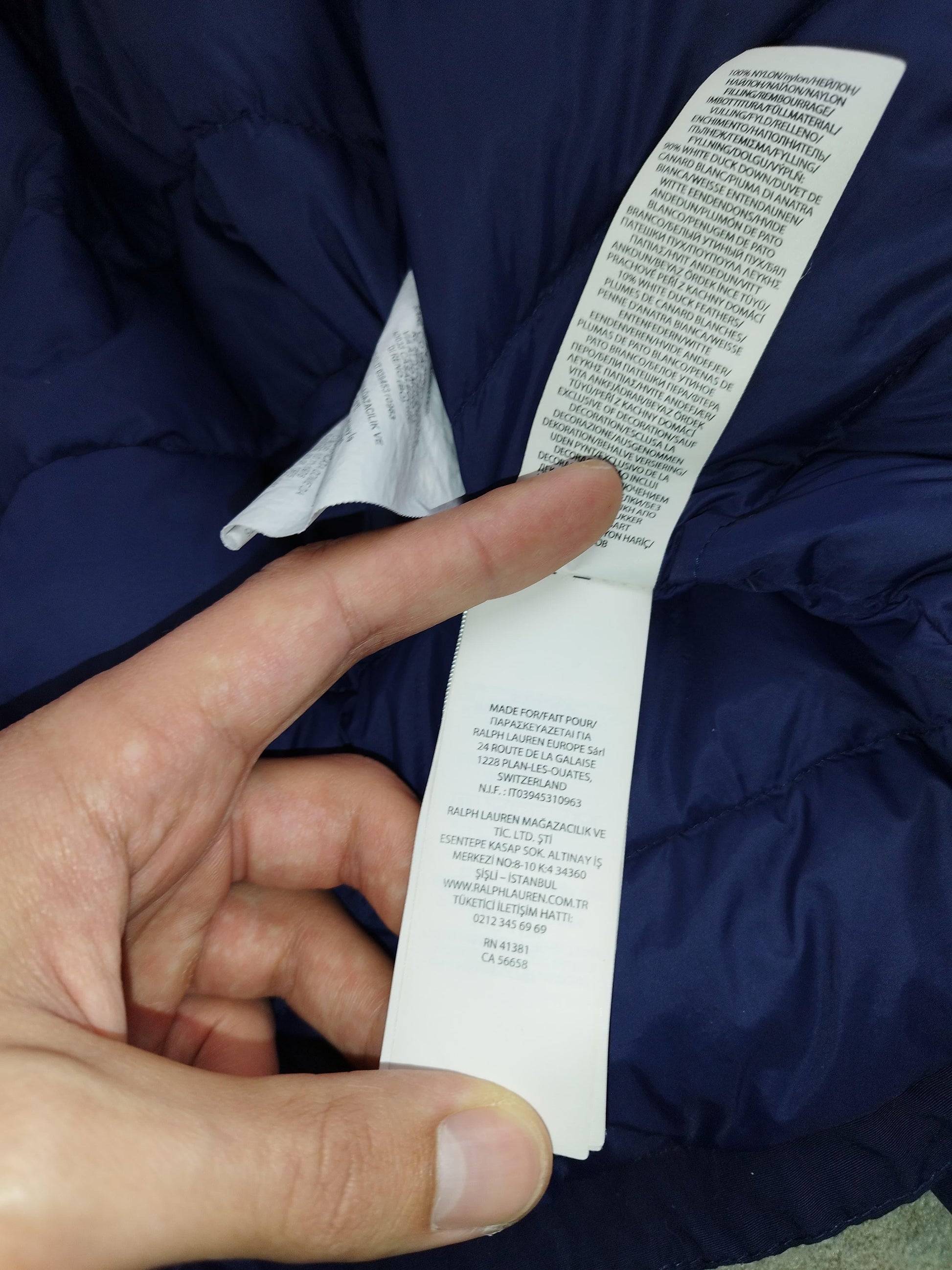 Ralph Lauren - Parka matelassée bleu marine taille L - Le Saptuaire