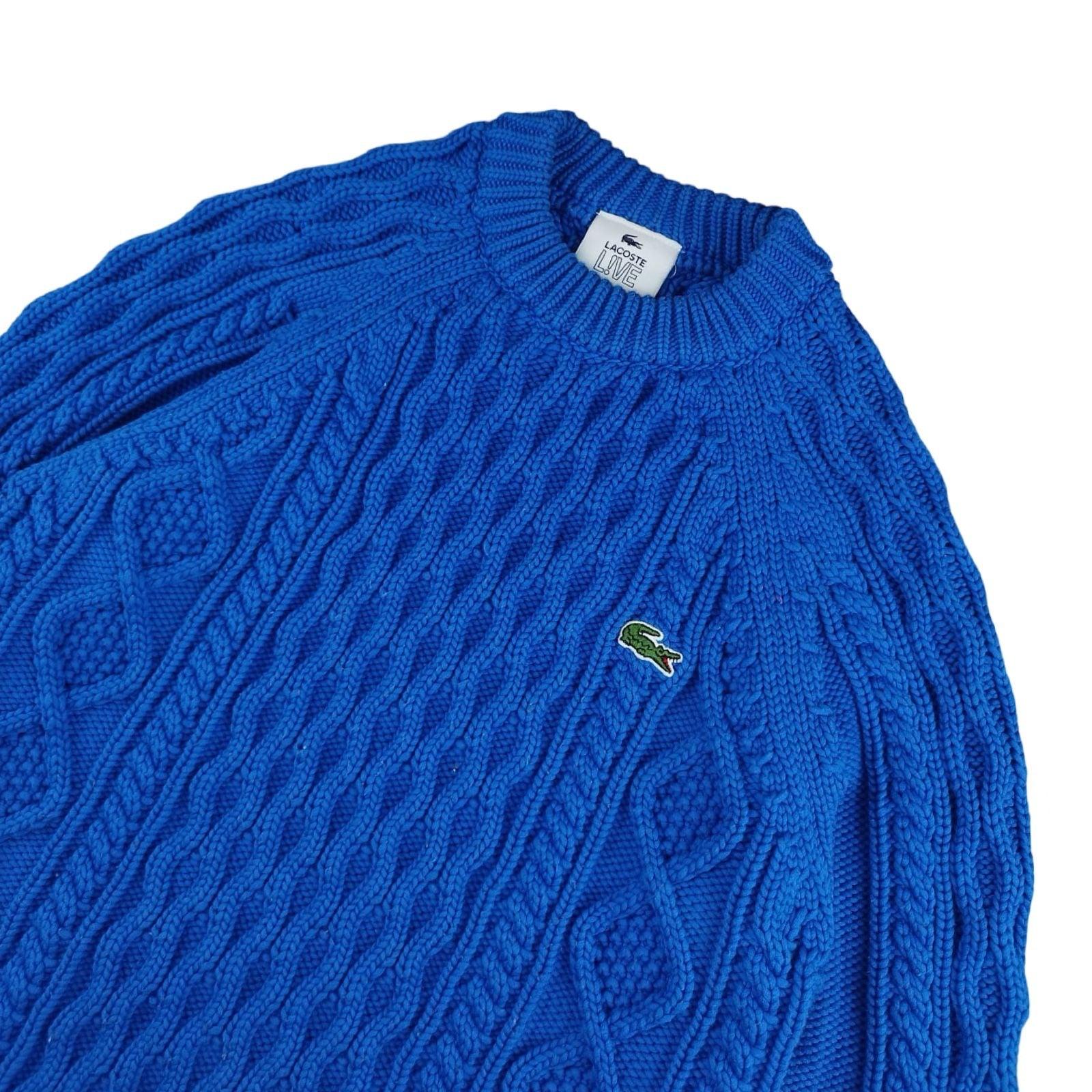 Lacoste - Pull torsadé bleu vif taille S - Le Saptuaire