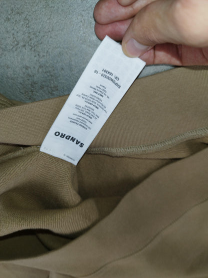 Sandro - Sweat à col cheminé beige taille L - Le Saptuaire