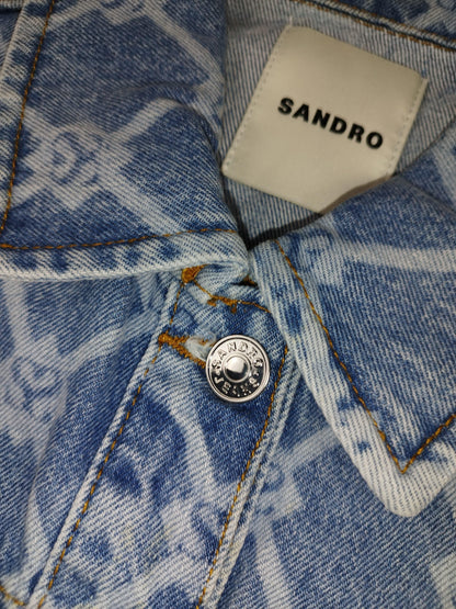 Sandro - Veste en jean bleu ciel taille S - Le Saptuaire