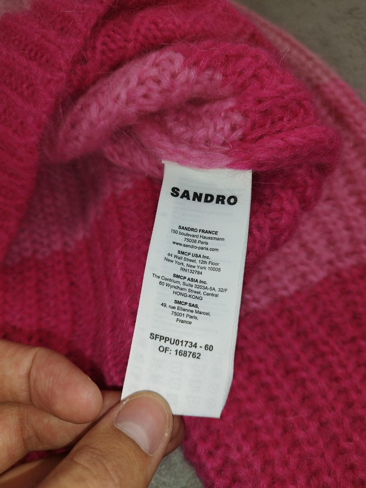 Sandro - Pull tricoté rose taille S - Le Saptuaire