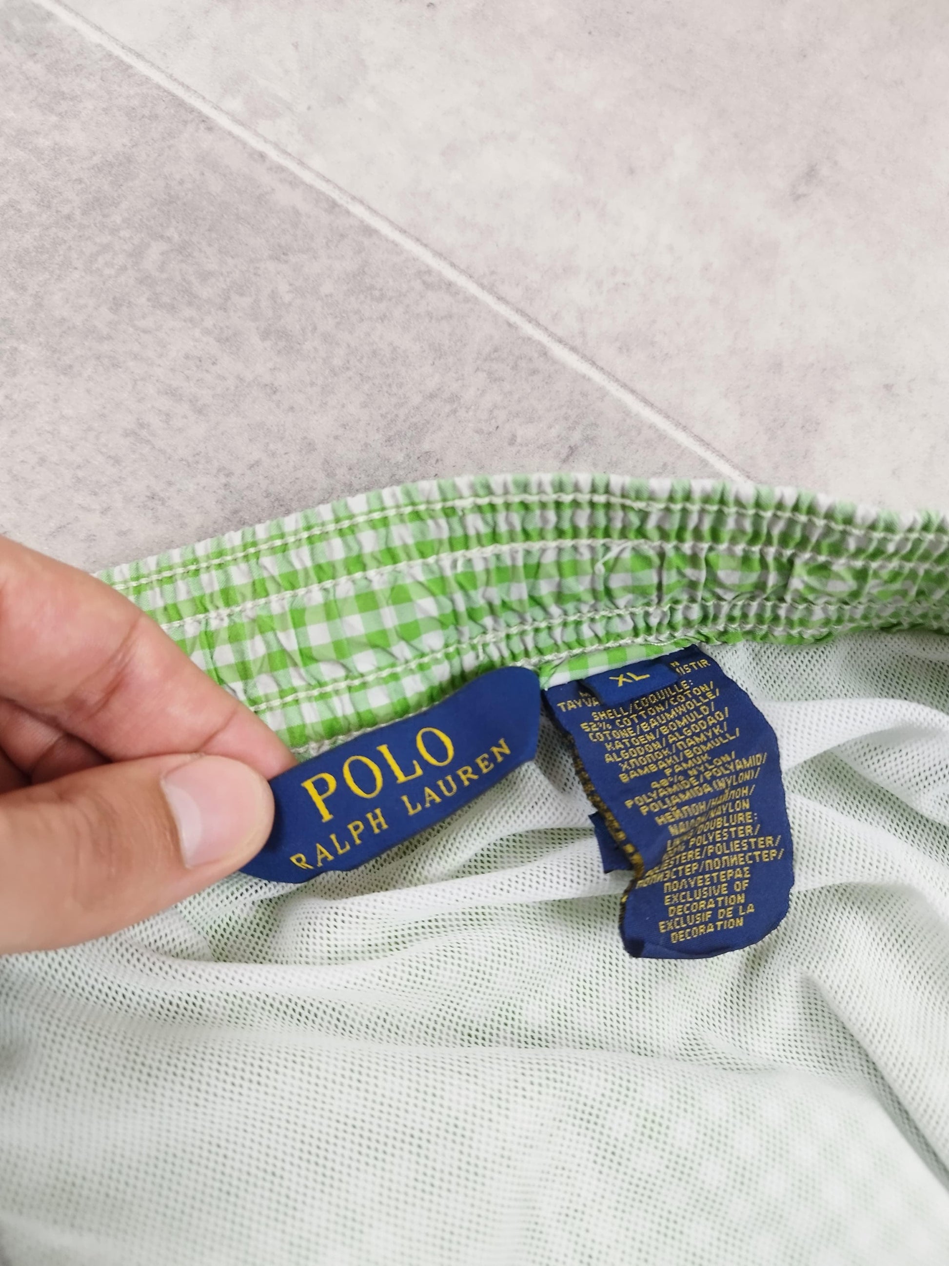 Ralph Lauren - Short de bain à carreaux vert taille XL - Le Saptuaire