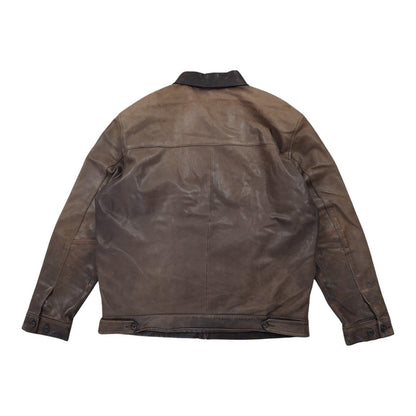 Veste Harrington en cuir marron taille L - Le Saptuaire