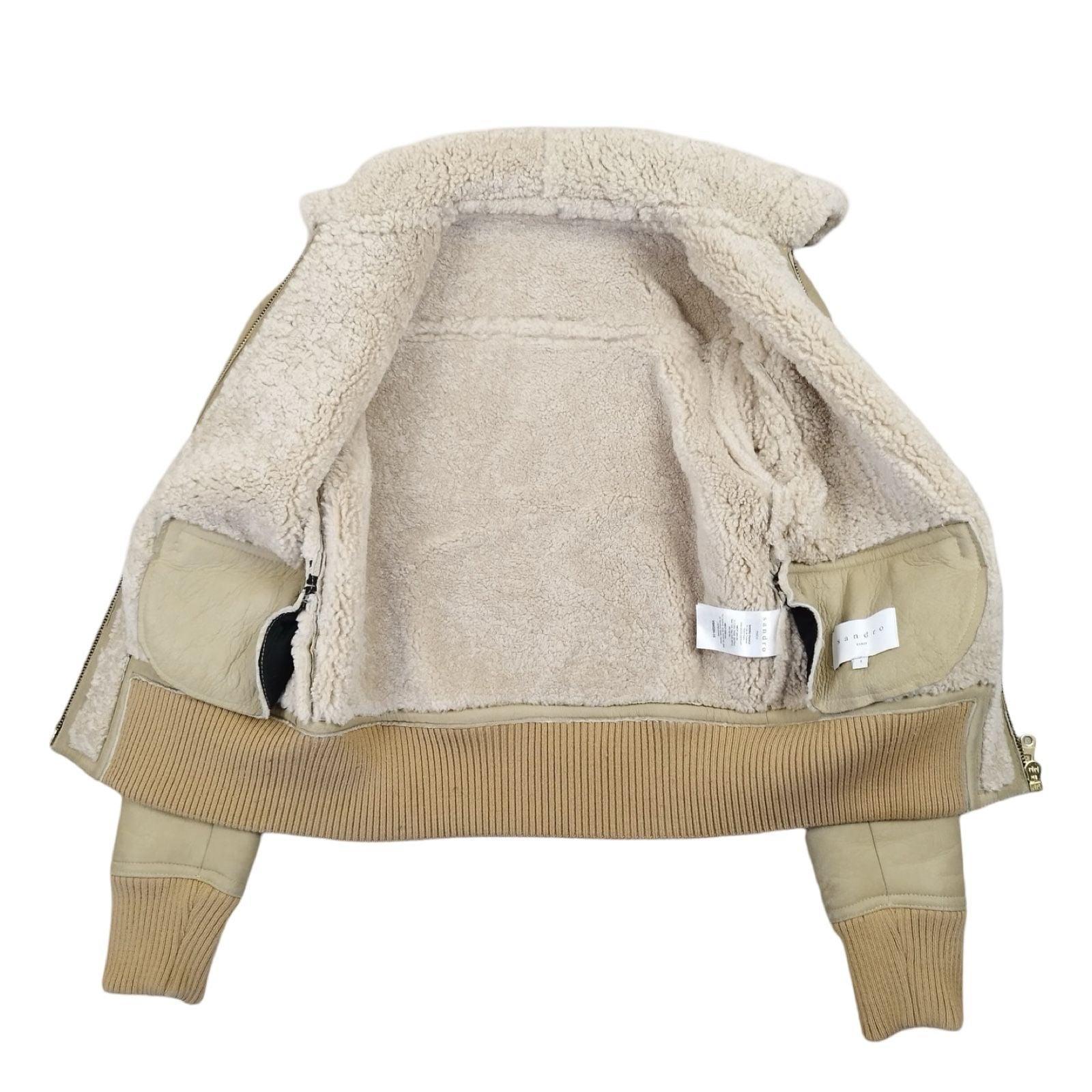 Sandro - Veste aviateur « Cerone » beige taille XS - Le Saptuaire