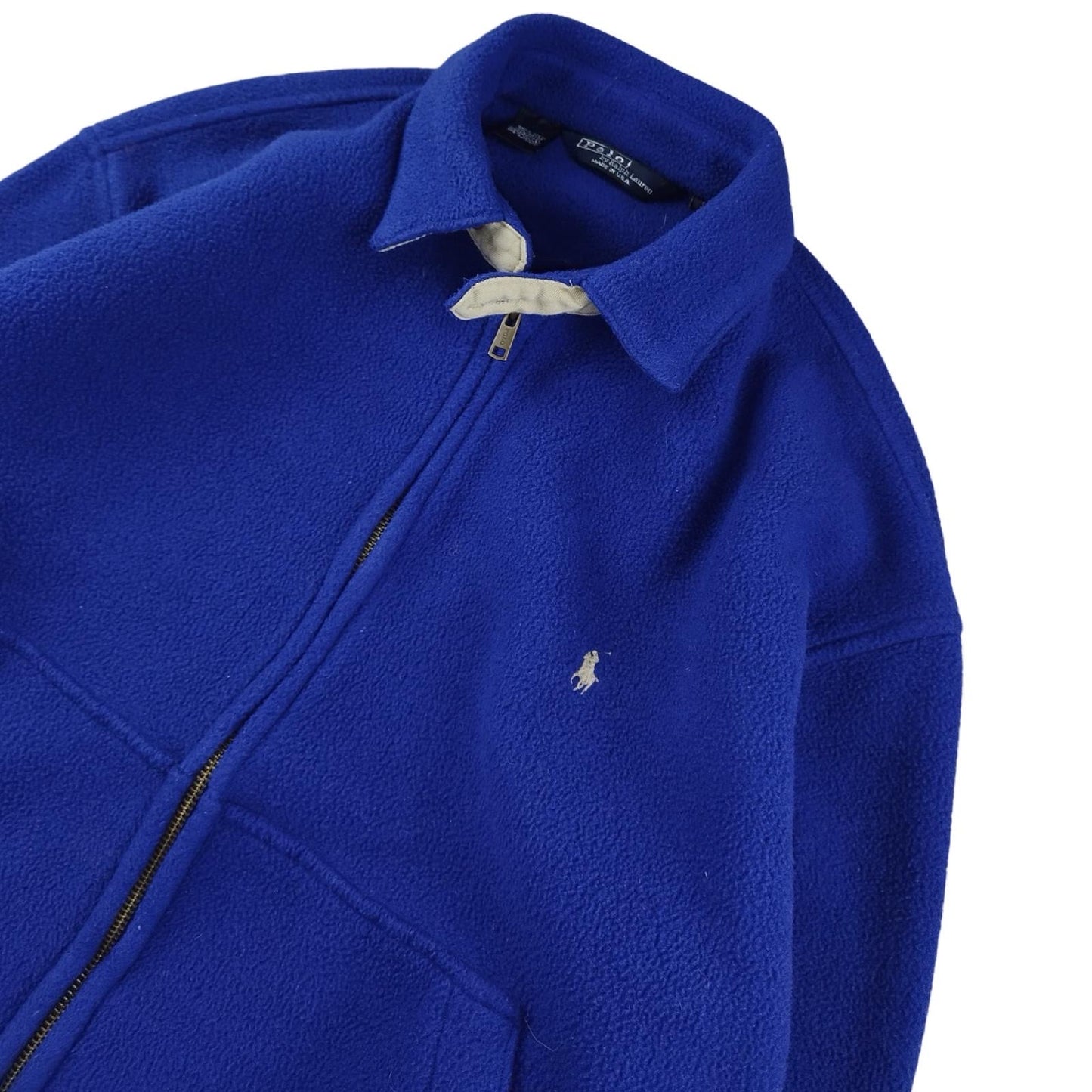 Ralph Lauren - Veste Harrington en polaire bleu roi taille S