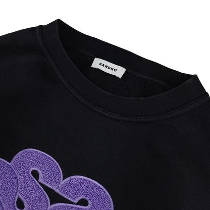 Sandro - Sweat noir et violet taille M