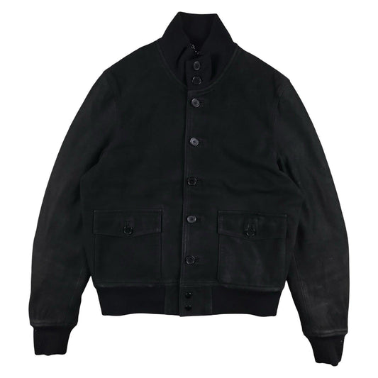 Sandro - Veste boutonnée en cuir noir taille M - Le Saptuaire