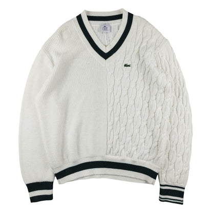 Lacoste - Pull en laine torsadé blanc taille M - Le Saptuaire