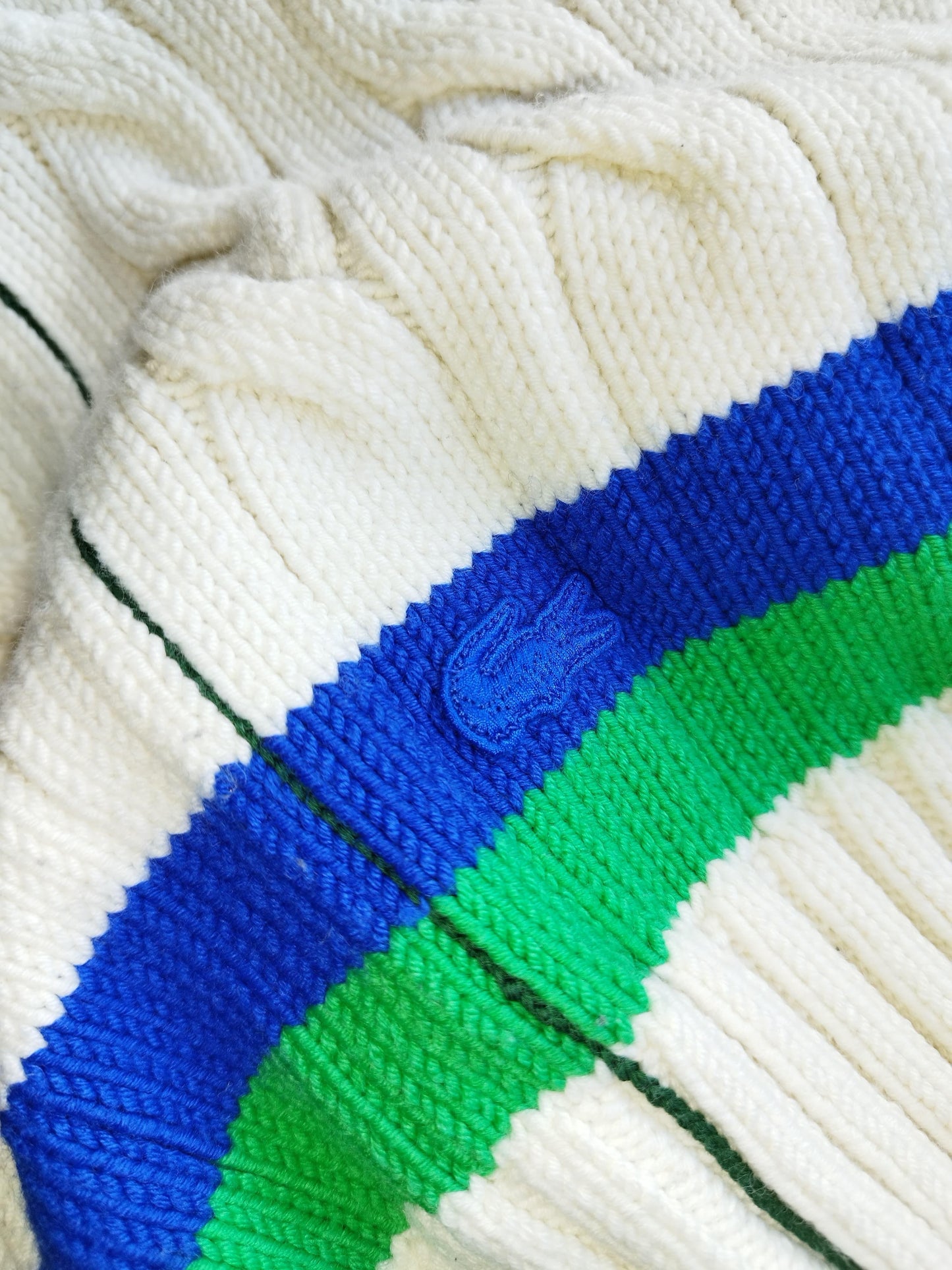 Lacoste - Pull torsadé blanc taille L