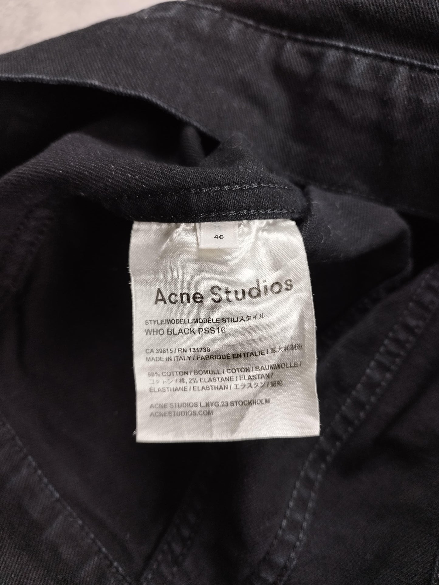 Acne Studios - Veste en jean noire taille S - Le Saptuaire