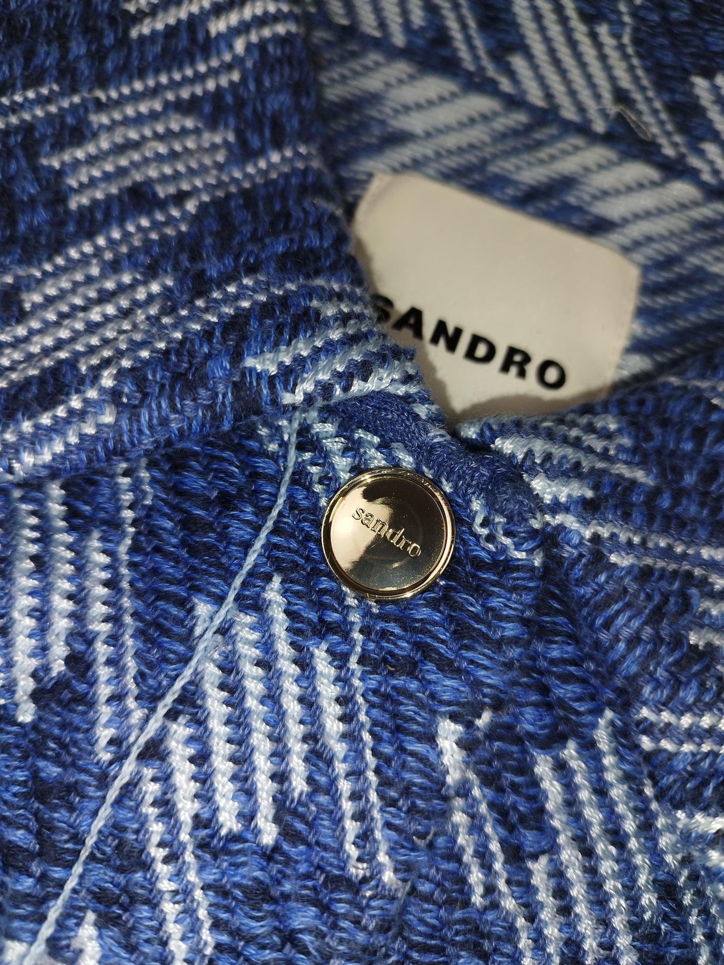 Sandro - Veste à motifs bleue taille S - Le Saptuaire