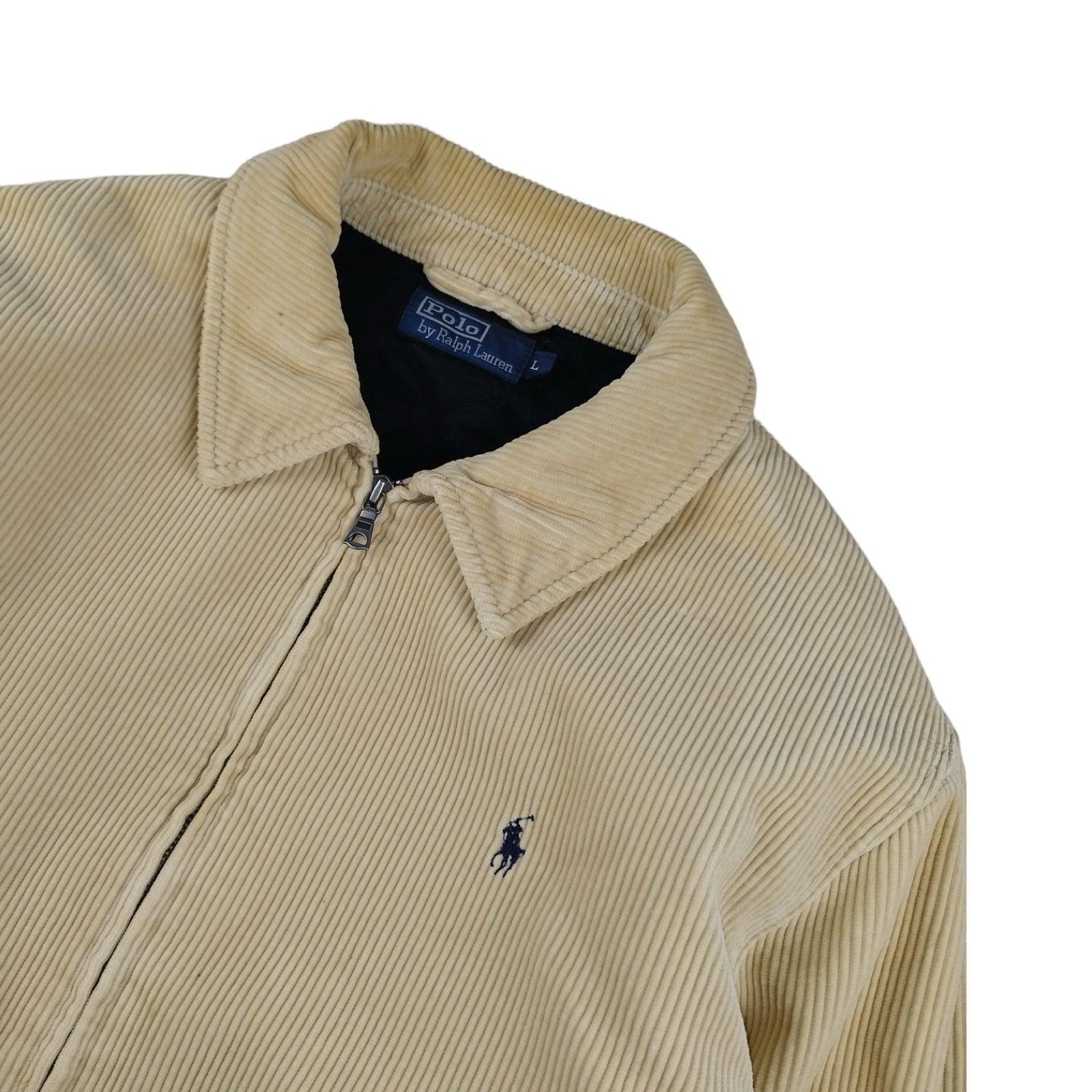 Ralph Lauren - Veste Harrington en velours côtelé beige taille L - Le Saptuaire