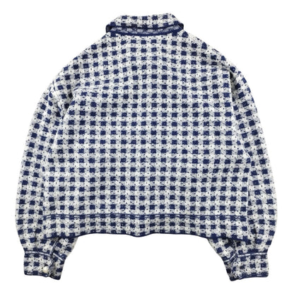 Sandro - Veste à carreaux boutonnée bleue taille M - Le Saptuaire