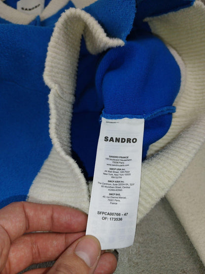 Sandro - Cardigan boutonné bleu et blanc taille XXS - Le Saptuaire