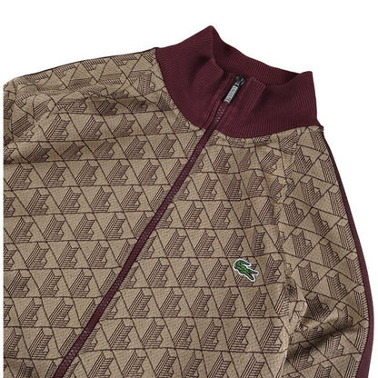 Lacoste - Veste zippée marron et beige taille S - Le Saptuaire