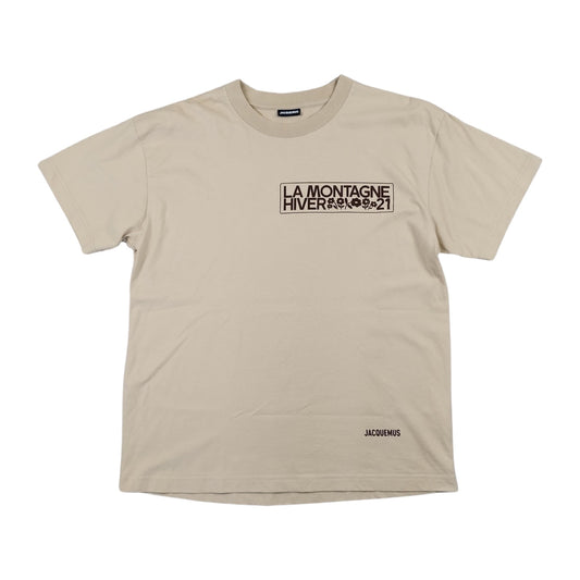 Jacquemus - T-shirt Montagne beige taille XL - Le Saptuaire