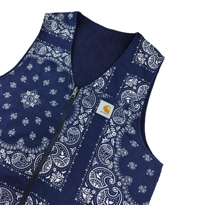 Carhartt - Navy Blue Reversible Sleeveless Jacket Size S