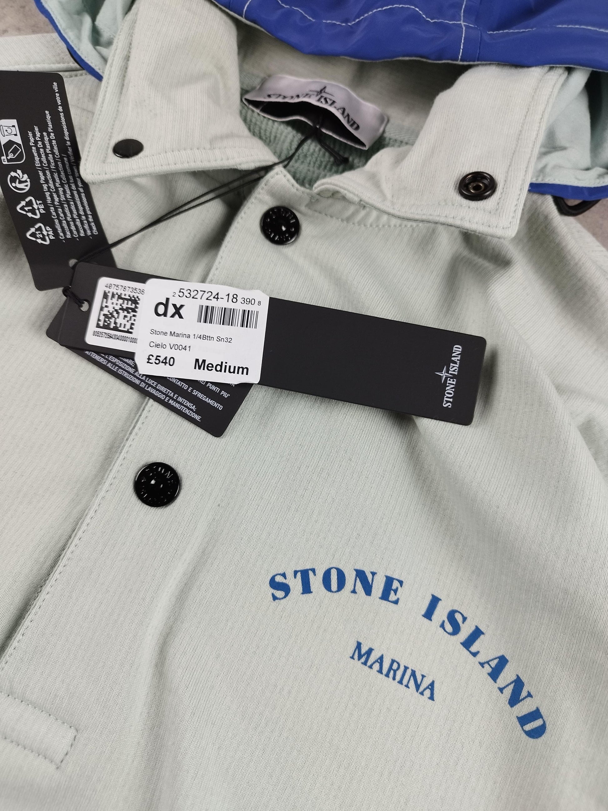 Stone Island - Veste coupe-vent bleu/vert taille M - Le Saptuaire