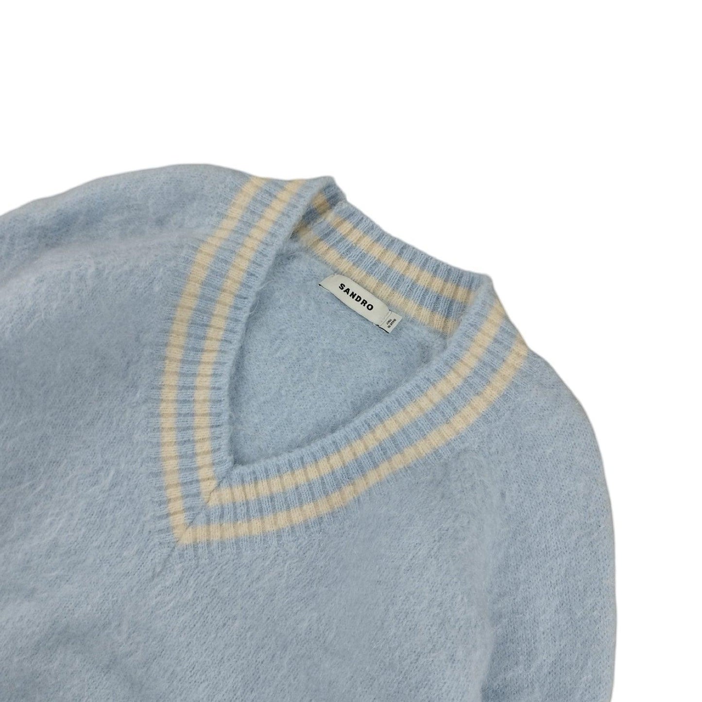 Sandro - Pull en mohair bleu ciel taille XS - Le Saptuaire