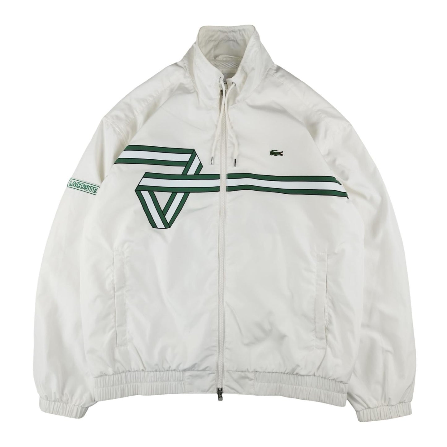 Lacoste - Veste de survêtement blanche taille L