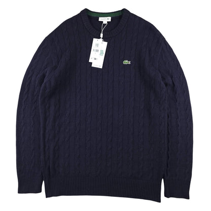 Lacoste - Pull en laine torsadé bleu marine taille M - Le Saptuaire