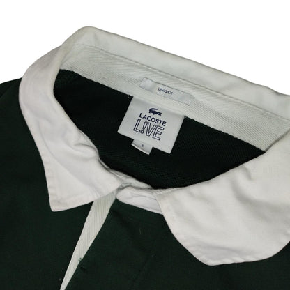 Lacoste - Polo à manches longues vert et violet taille S