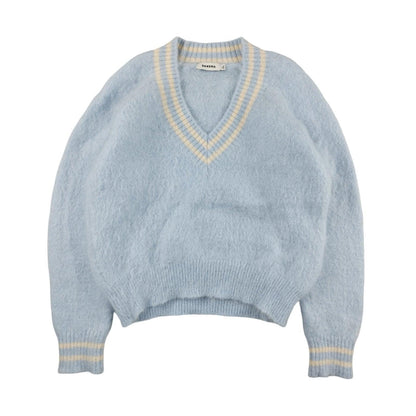 Sandro - Pull en mohair bleu ciel taille XS - Le Saptuaire