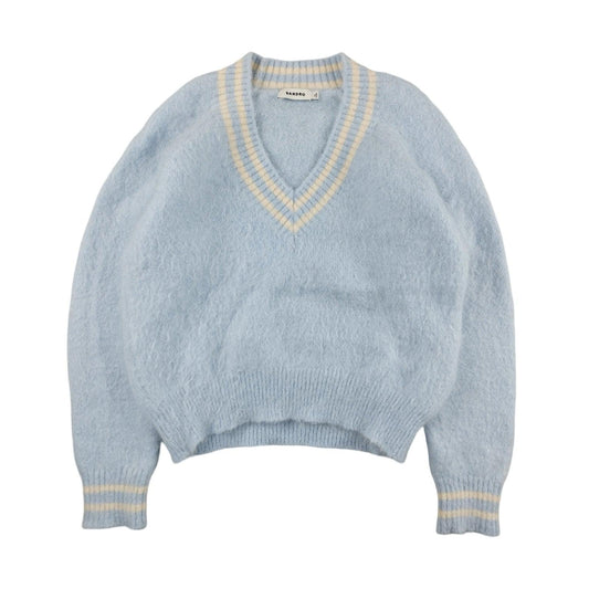 Sandro - Pull en mohair bleu ciel taille XS - Le Saptuaire