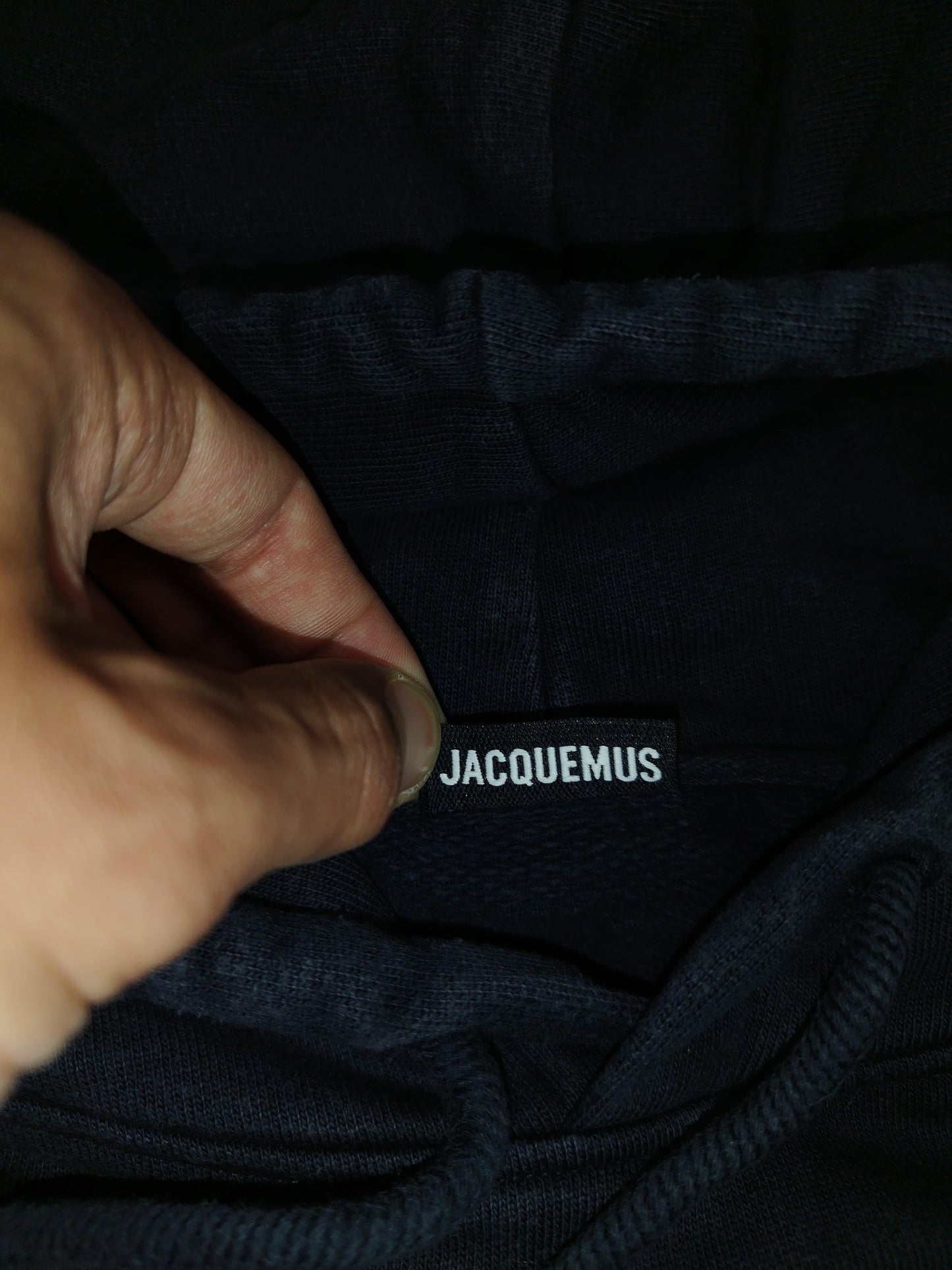 Jacquemus - Pull à capuche bleu marine taille XL - Le Saptuaire