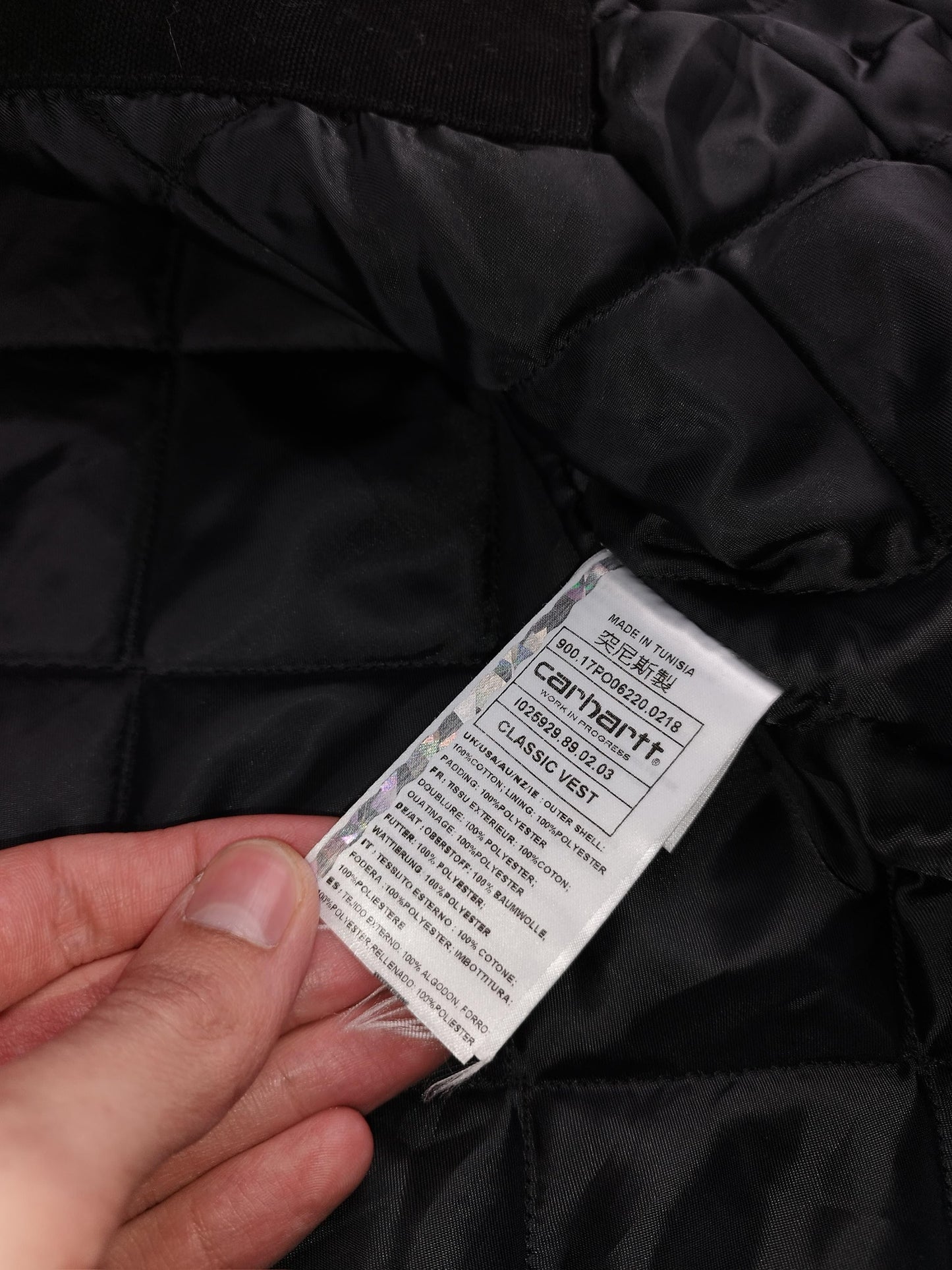 Carhartt - Chaqueta acolchada sin mangas negra talla XL