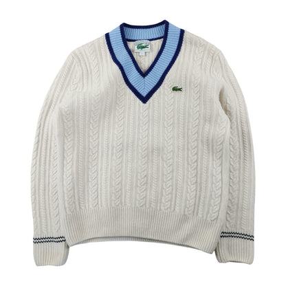 Lacoste - Cardigan torsadé blanc taille S - Le Saptuaire