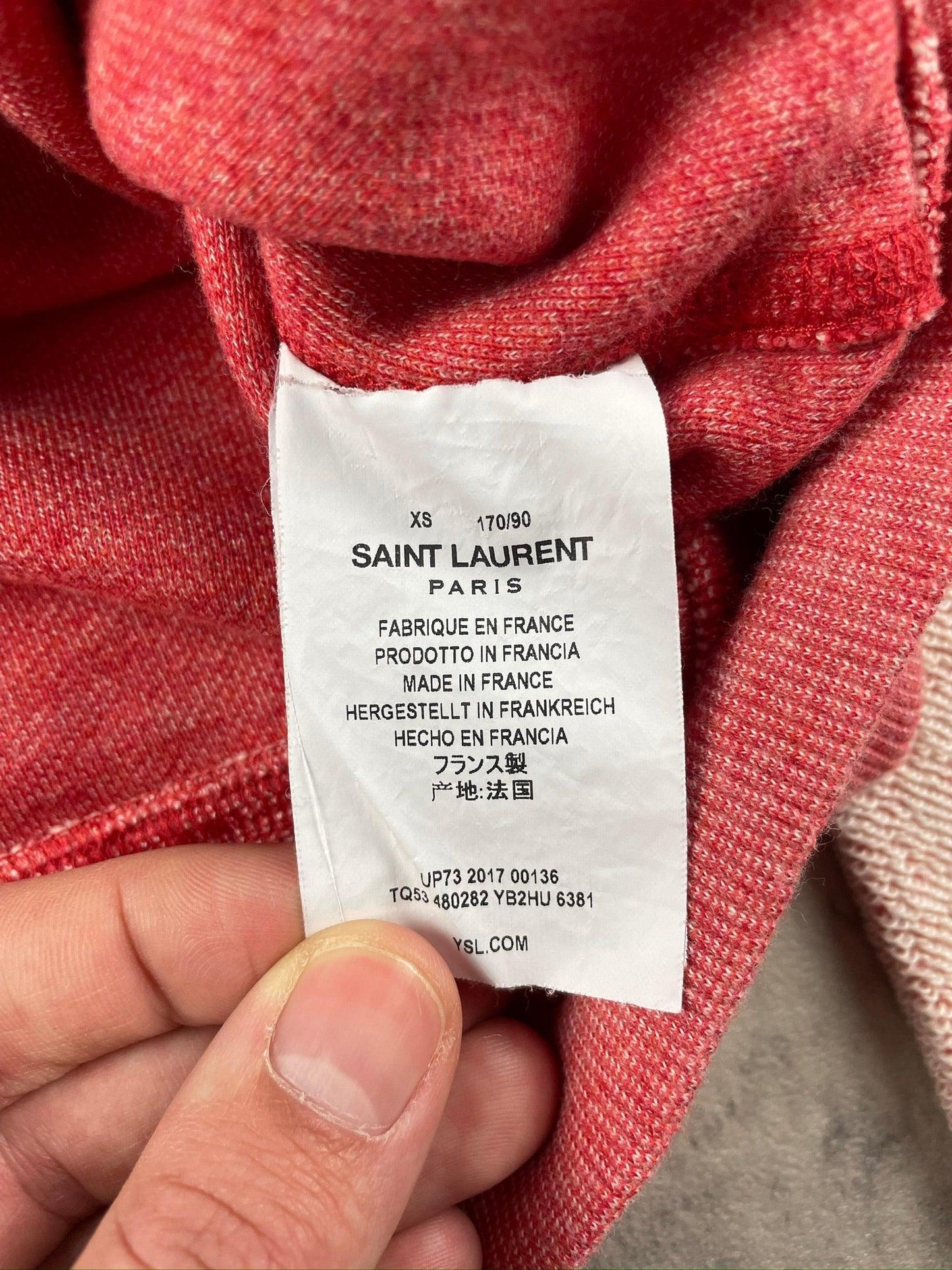 Saint Laurent - Pull à capuche rose taille XS neuf avec étiquette - Le Saptuaire