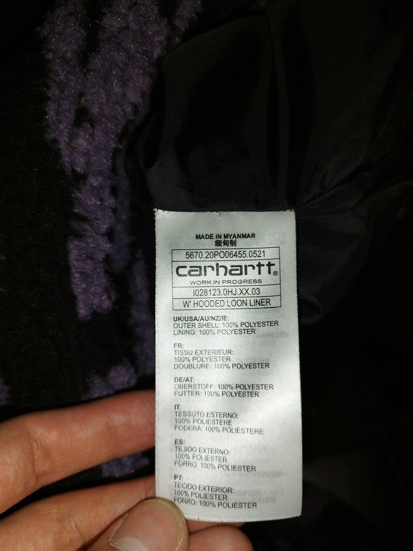 Carhartt - Polaire à capuche violet et noir taille XS - Le Saptuaire