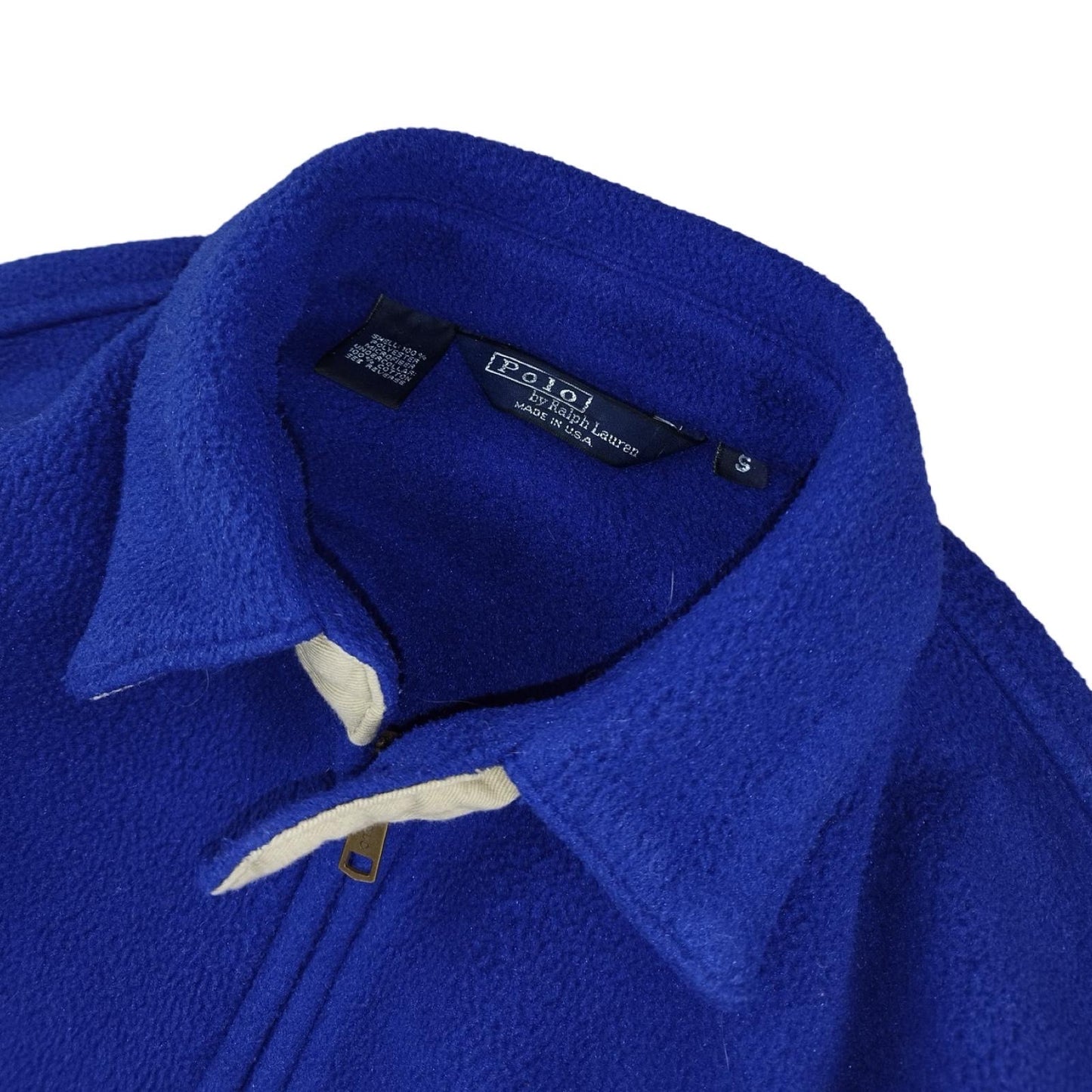 Ralph Lauren - Veste Harrington en polaire bleu roi taille S